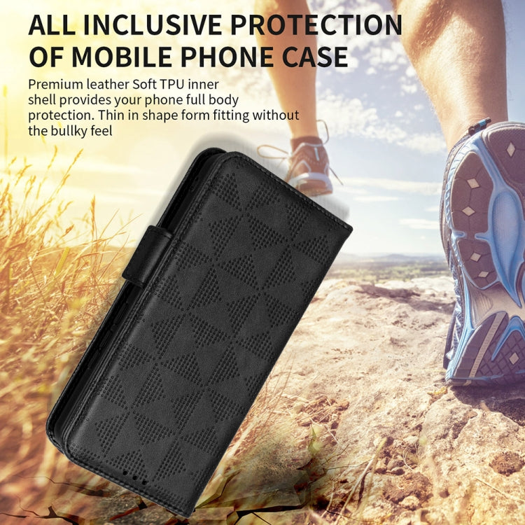 For Xiaomi Redmi Note 12 4G Global Symmetrical Triangle Leather Phone Case(Brown) - Note 12 Cases by buy2fix | Online Shopping UK | buy2fix