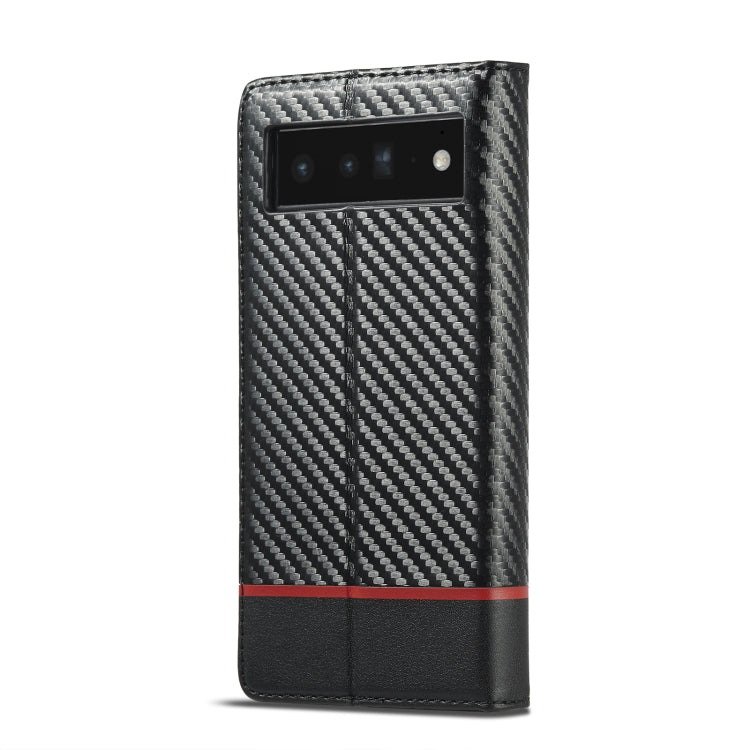 For Google Pixel 7a LC.IMEEKE Carbon Fiber Leather Phone Case(Horizontal Black) - Google Cases by LC.IMEEKE | Online Shopping UK | buy2fix