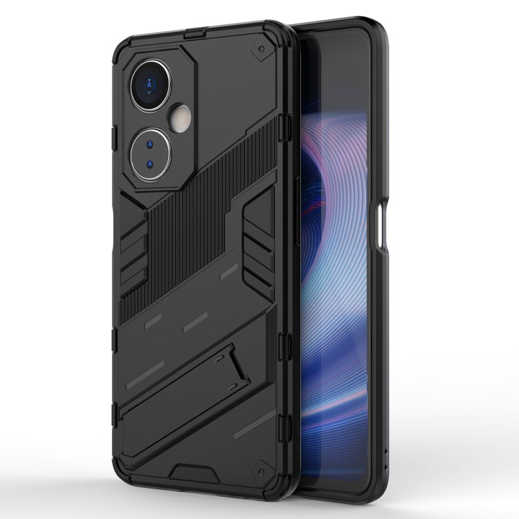 For OnePlus Nord CE 3 Punk Armor 2 in 1 PC + TPU Phone Case with Holder(Black) - OnePlus Cases by buy2fix | Online Shopping UK | buy2fix