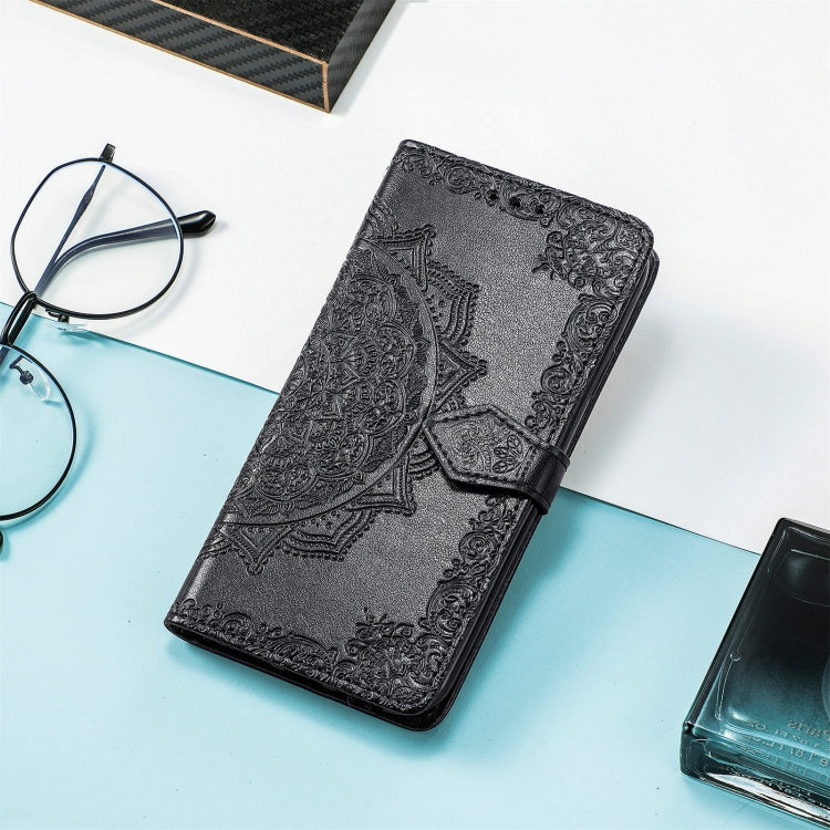 For Honor Magic5 Mandala Flower Embossed Leather Phone Case(Black) - Honor Cases by buy2fix | Online Shopping UK | buy2fix