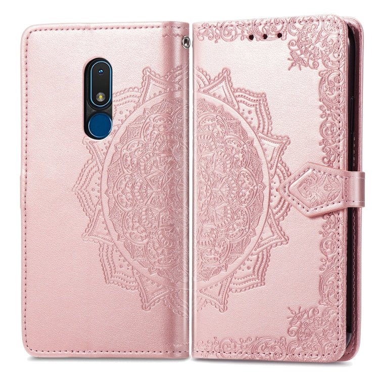 For Nokia C3 Mandala Flower Embossed Leather Phone Case(Rose Gold) - Nokia Cases by buy2fix | Online Shopping UK | buy2fix