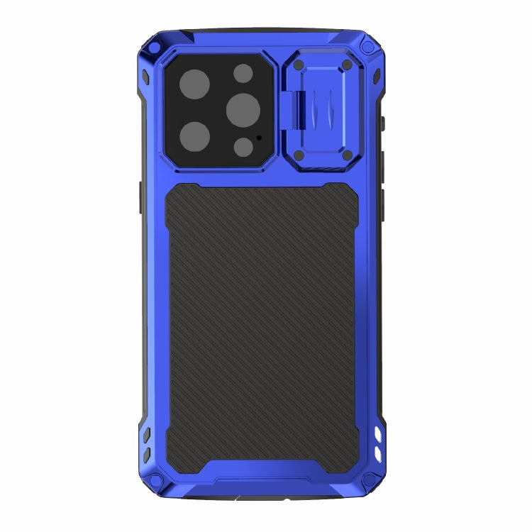 For iPhone 14 Pro RedPepper Silver Shield Series All-inclusive Lens Metal Phone Case(Blue) - iPhone 14 Pro Cases by RedPepper | Online Shopping UK | buy2fix