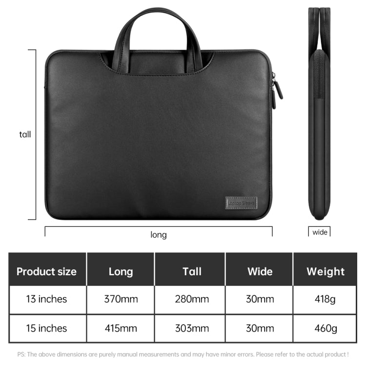 Waterproof PU Laptop Bag Inner Bag, Size:13 / 14 inch(Brown) -  by buy2fix | Online Shopping UK | buy2fix