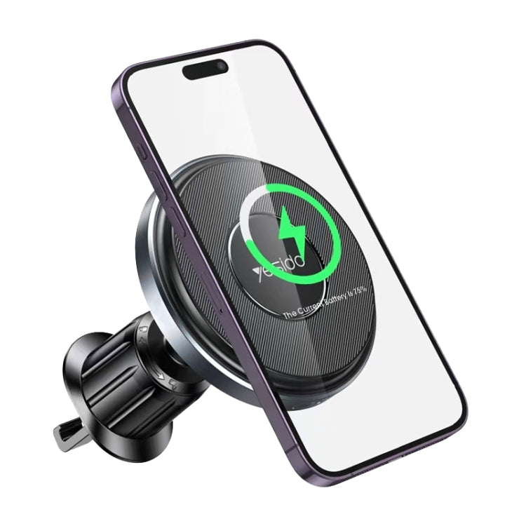 Yesido C190 15W Magsafe Magnetic Car Air Vent Wireless Charger(Black) -  by Yesido | Online Shopping UK | buy2fix