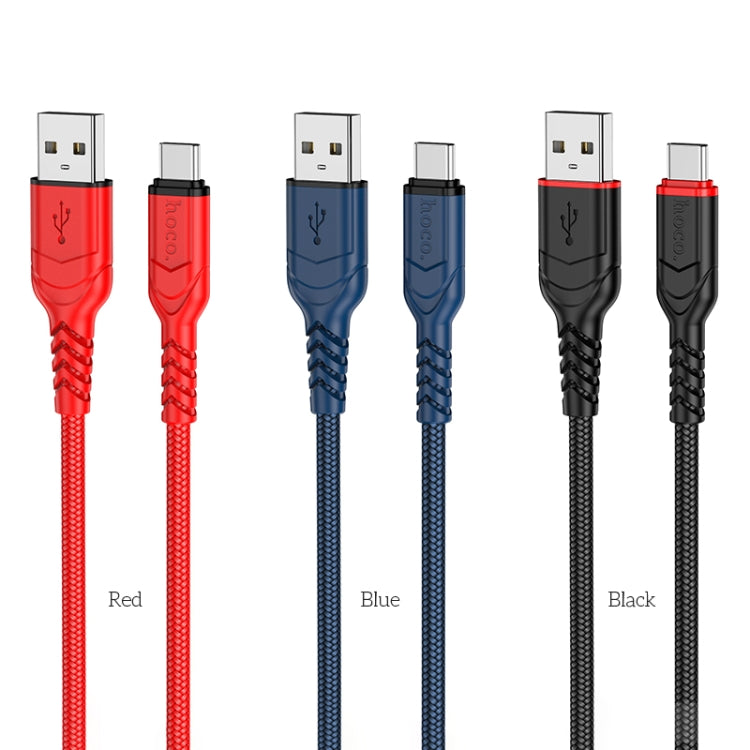 hoco X59 Victory 3A USB to USB-C / Type-C Charging Data Dable, Length:2m(Black) - USB-C & Type-C Cable by hoco | Online Shopping UK | buy2fix