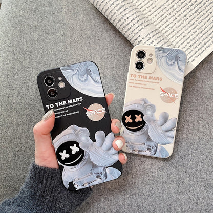 For iPhone X Martian Astronaut Pattern Shockproof Phone Case(Black) - More iPhone Cases by buy2fix | Online Shopping UK | buy2fix