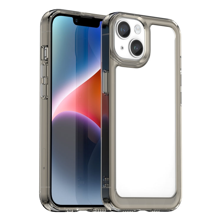 For iPhone 15 Plus Colorful Series Acrylic + TPU Phone Case(Transparent Grey) - iPhone 15 Plus Cases by buy2fix | Online Shopping UK | buy2fix