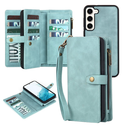 For Samsung Galaxy A54 5G Zipper Wallet Detachable MagSafe Leather Phone Case(Blue) - Galaxy Phone Cases by buy2fix | Online Shopping UK | buy2fix