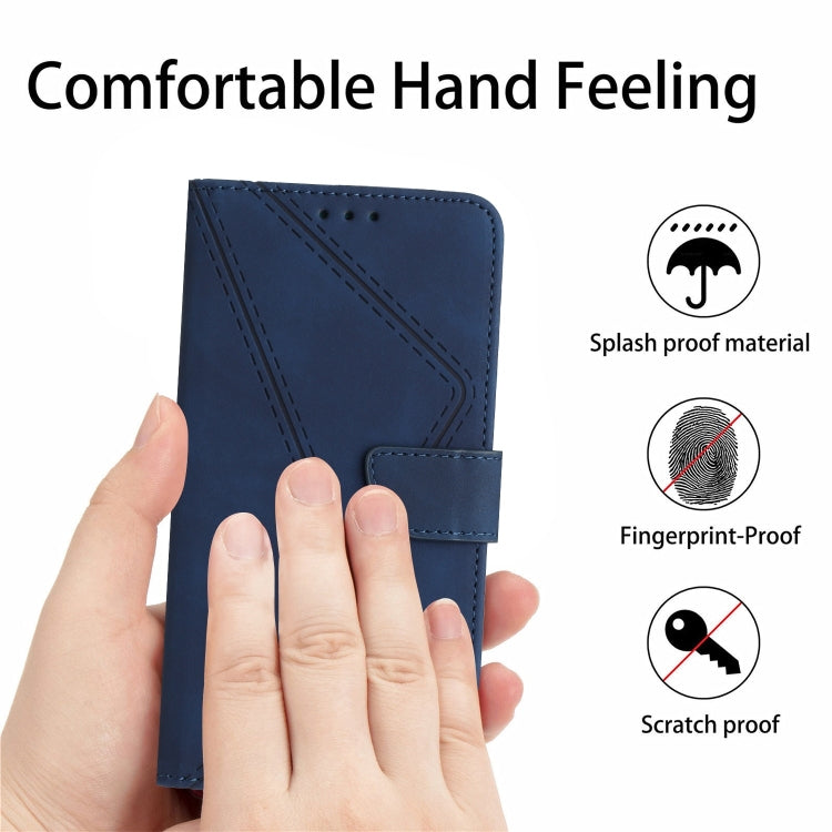 For Sony Xperia 10 III Stitching Embossed Leather Phone Case(Blue) - Sony Cases by buy2fix | Online Shopping UK | buy2fix