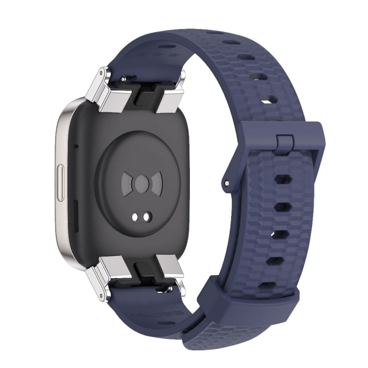 For Redmi Watch 3 Mijobs Honeycomb Texture TPU Watch Band(Midnight Blue Silver) - Watch Bands by MIJOBS | Online Shopping UK | buy2fix