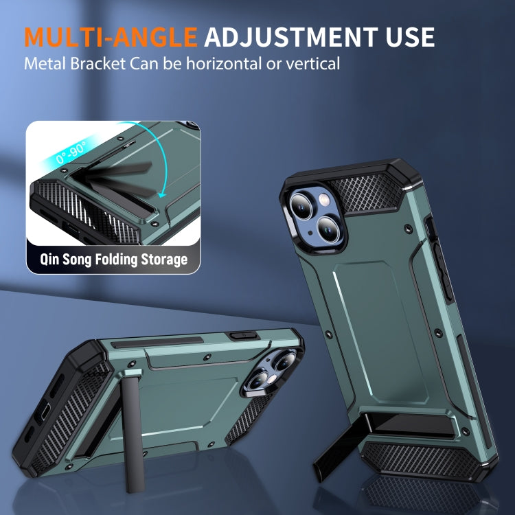For iPhone 13 Pro Max Matte Holder Phone Case(Dark Green) - iPhone 13 Pro Max Cases by buy2fix | Online Shopping UK | buy2fix