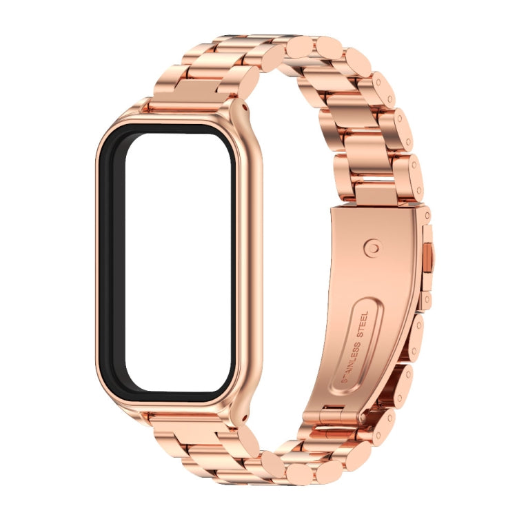 For Redmi Band 2 Mijobs Metal Shell + Three-Bead Stainless Steel Watch Band(Rose Gold) - Watch Bands by MIJOBS | Online Shopping UK | buy2fix