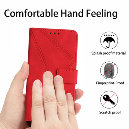 For Xiaomi 13 Lite Stitching Embossed Leather Phone Case(Red) - 13 Lite Cases by buy2fix | Online Shopping UK | buy2fix