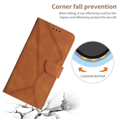 For Xiaomi Redmi 10A Stitching Embossed Leather Phone Case(Brown) - Xiaomi Cases by buy2fix | Online Shopping UK | buy2fix