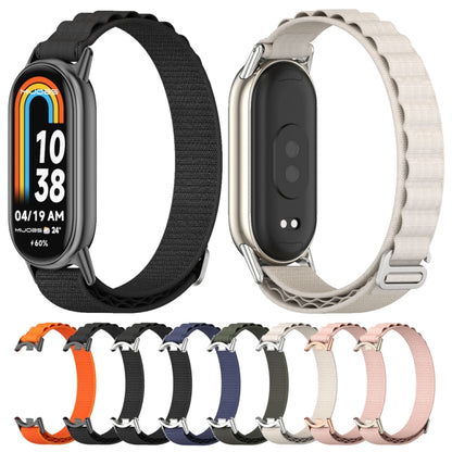 For Xiaomi Mi Band 8 / 9 / 9 NFC Mijobs Nylon Breathable Watch Band(Black Silver) - Watch Bands by MIJOBS | Online Shopping UK | buy2fix