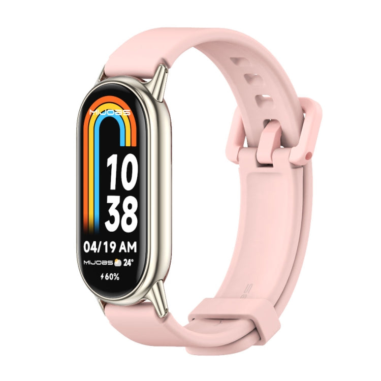 For Xiaomi Mi Band 8 / 9 / 9 NFC Mijobs Silicone Breathable Watch Band(Pink Light Gold) - Watch Bands by MIJOBS | Online Shopping UK | buy2fix