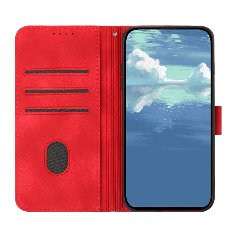 For Honor 70 Pro / 70 Pro+ Line Pattern Skin Feel Leather Phone Case(Red) - Honor Cases by buy2fix | Online Shopping UK | buy2fix