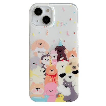 For iPhone 14 Pro IMD Cute Animal Pattern Phone Case(Dog) - iPhone 14 Pro Cases by buy2fix | Online Shopping UK | buy2fix