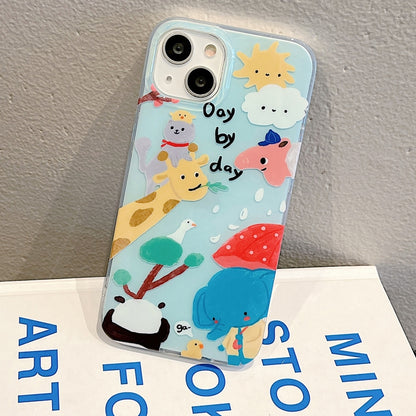 For iPhone 13 Pro Max IMD Cute Animal Pattern Phone Case(Giraffe) - iPhone 13 Pro Max Cases by buy2fix | Online Shopping UK | buy2fix