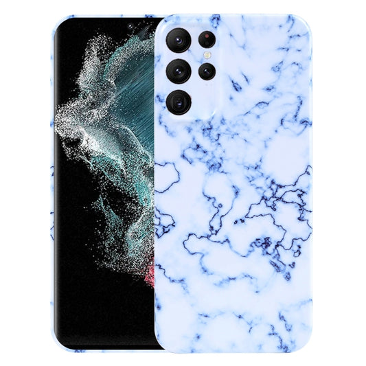 For Samsung Galaxy S22 Ultra 5G Marble Pattern Phone Case(Blue White) - Galaxy S22 Ultra 5G Cases by buy2fix | Online Shopping UK | buy2fix