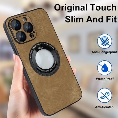 For iPhone 11 Pro Skin Feel Leather MagSafe Magnetic Phone Case(Brown) - iPhone 11 Pro Cases by buy2fix | Online Shopping UK | buy2fix