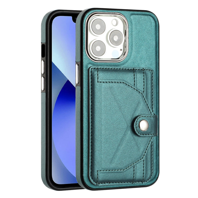 For iPhone 14 Pro Shockproof Leather Phone Case with Card Holder(Green) - iPhone 14 Pro Cases by buy2fix | Online Shopping UK | buy2fix