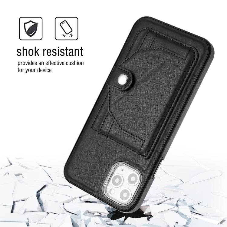 For iPhone 11 Pro Max Shockproof Leather Phone Case with Card Holder(Black) - iPhone 11 Pro Max Cases by buy2fix | Online Shopping UK | buy2fix