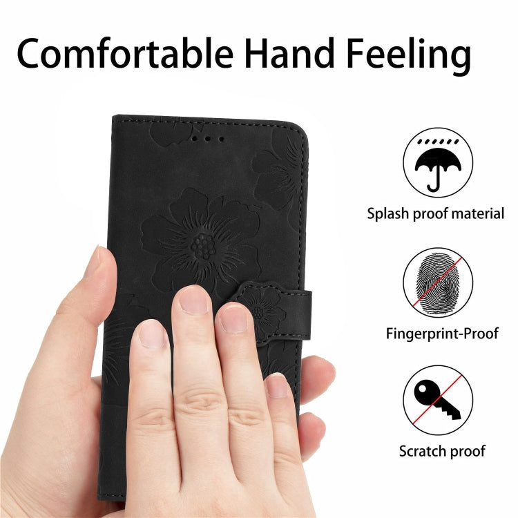 For Xiaomi 11T / 11T Pro Flower Embossing Pattern Leather Phone Case(Black) - Xiaomi Cases by buy2fix | Online Shopping UK | buy2fix