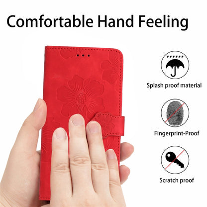 For Xiaomi 12T  / 12T Pro Flower Embossing Pattern Leather Phone Case(Red) - Xiaomi Cases by buy2fix | Online Shopping UK | buy2fix