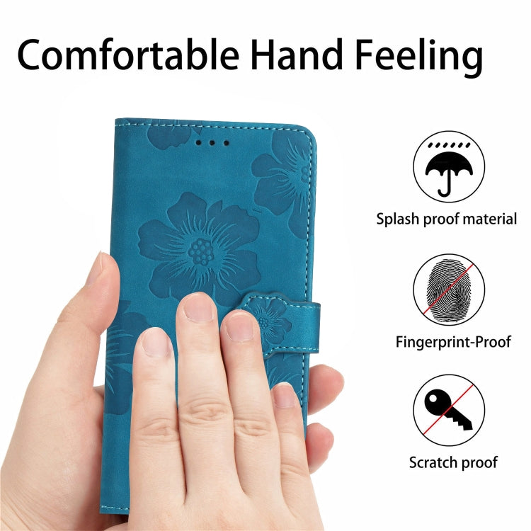 For Xiaomi 13 Flower Embossing Pattern Leather Phone Case(Blue) - 13 Cases by buy2fix | Online Shopping UK | buy2fix