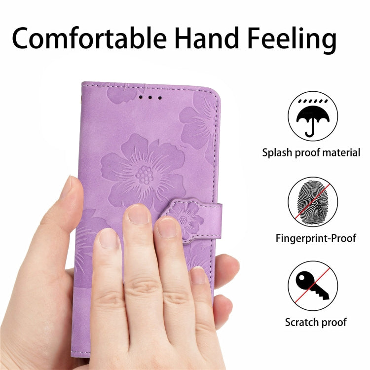 For Xiaomi Redmi 9C Flower Embossing Pattern Leather Phone Case(Purple) - Xiaomi Cases by buy2fix | Online Shopping UK | buy2fix