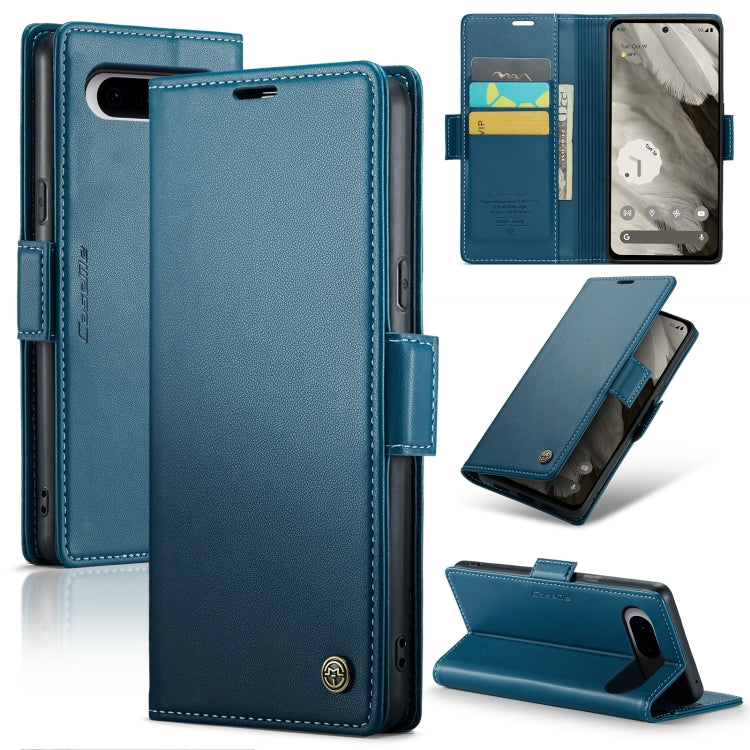 For Google Pixel 8 CaseMe 023 Butterfly Buckle Litchi Texture RFID Anti-theft Leather Phone Case(Blue) - Google Cases by CaseMe | Online Shopping UK | buy2fix
