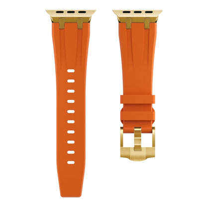 AP Silicone Watch Band For Apple Watch 5 40mm(Gold Orange) - Watch Bands by buy2fix | Online Shopping UK | buy2fix