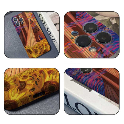 For iPhone 13 Precise Hole Oil Painting Pattern PC Phone Case(Architectural Painting) - iPhone 13 Cases by buy2fix | Online Shopping UK | buy2fix