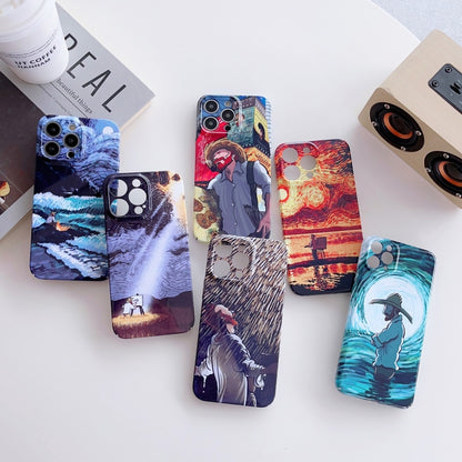 For iPhone SE 2022 / 2020 / 8 / 7 Precise Hole Oil Painting Pattern PC Phone Case(Rain) - iPhone SE 2022 / 2020 / 8 / 7 Cases by buy2fix | Online Shopping UK | buy2fix