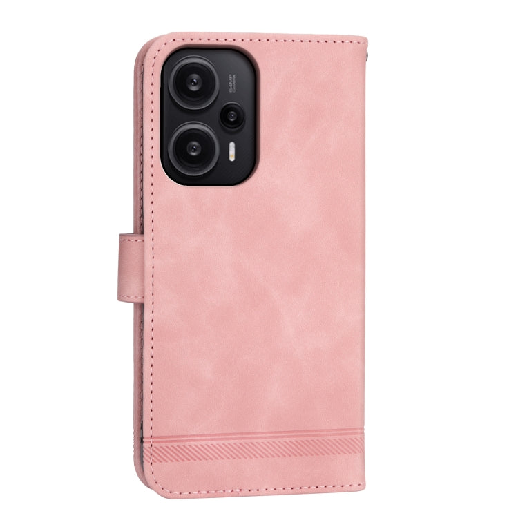 For Xiaomi Redmi Note 12 Turbo 5G/Poco F5 Dierfeng Dream Line TPU + PU Leather Phone Case(Pink) - Xiaomi Cases by buy2fix | Online Shopping UK | buy2fix