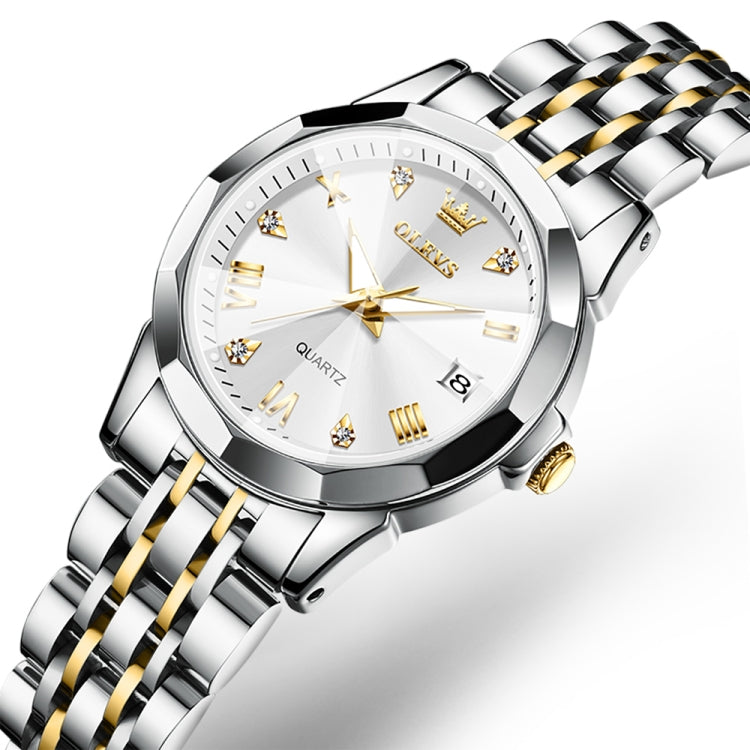 OLEVS 9931 Women Butterfly Buckle Luminous Waterproof Quartz Watch(White + Gold) - Metal Strap Watches by OLEVS | Online Shopping UK | buy2fix