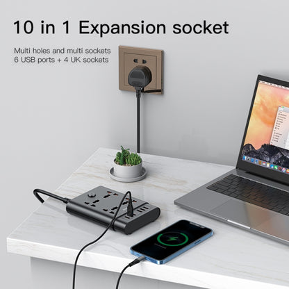 Yesido MC-08 4 Ports + 6 USB Ports 2650W Multi-functional High Power Socket(EU Plug) - Extension Socket by Yesido | Online Shopping UK | buy2fix