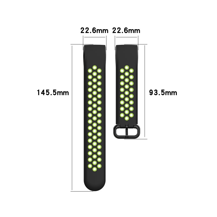 For Fitbit Charge 4 / Charge 3 / Charge 3 SE Watch Button Two Colors Silicone Replacement Strap Watchband(Coal Black + Black) - Smart Wear by buy2fix | Online Shopping UK | buy2fix
