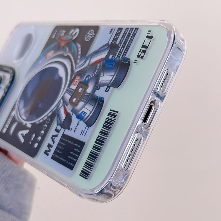 For iPhone XS / X Mechanical Astronaut Pattern TPU Phone Case(Blue) - More iPhone Cases by buy2fix | Online Shopping UK | buy2fix