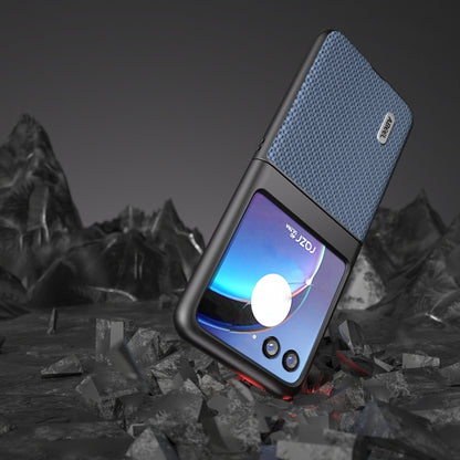 For Motorola Razr 40 Ultra ABEEL Carbon Fiber Texture Protective Phone Case(Light Blue) - Motorola Cases by buy2fix | Online Shopping UK | buy2fix