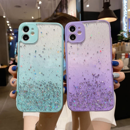 For iPhone 13 Starry Gradient Glitter Powder TPU Phone Case(Transparent) - iPhone 13 Cases by buy2fix | Online Shopping UK | buy2fix