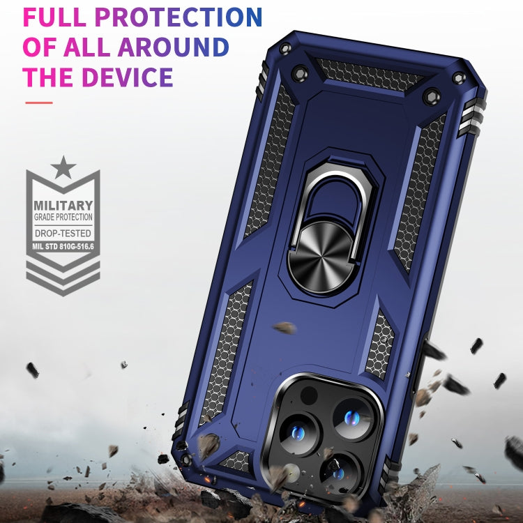 For iPhone 15 Pro Shockproof TPU + PC Phone Case with Holder(Blue) - iPhone 15 Pro Cases by buy2fix | Online Shopping UK | buy2fix