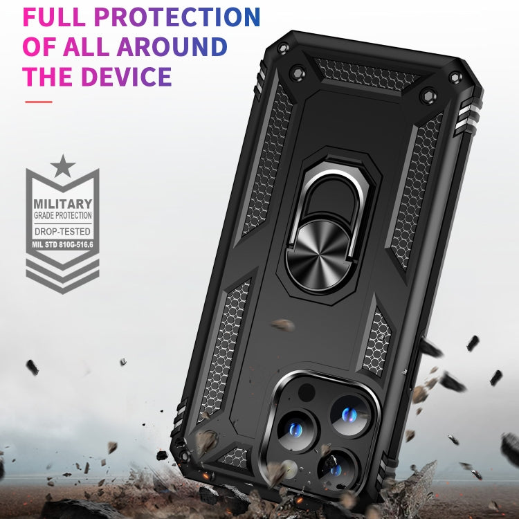 For iPhone 15 Pro Max Shockproof TPU + PC Phone Case with Holder(Black) - iPhone 15 Pro Max Cases by buy2fix | Online Shopping UK | buy2fix