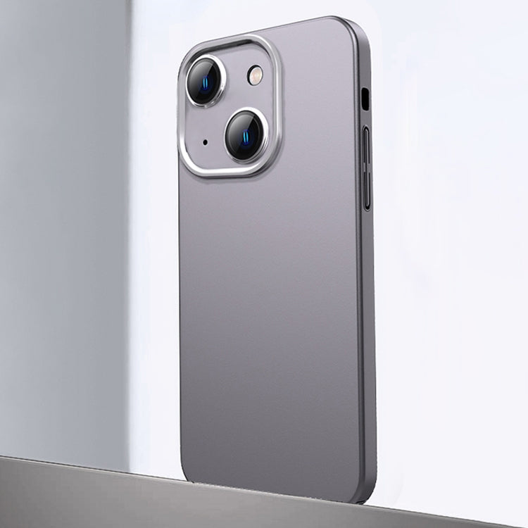 For iPhone 14 Frosted Metal Material Phone Case with Lens Protection(Grey) - iPhone 14 Cases by buy2fix | Online Shopping UK | buy2fix