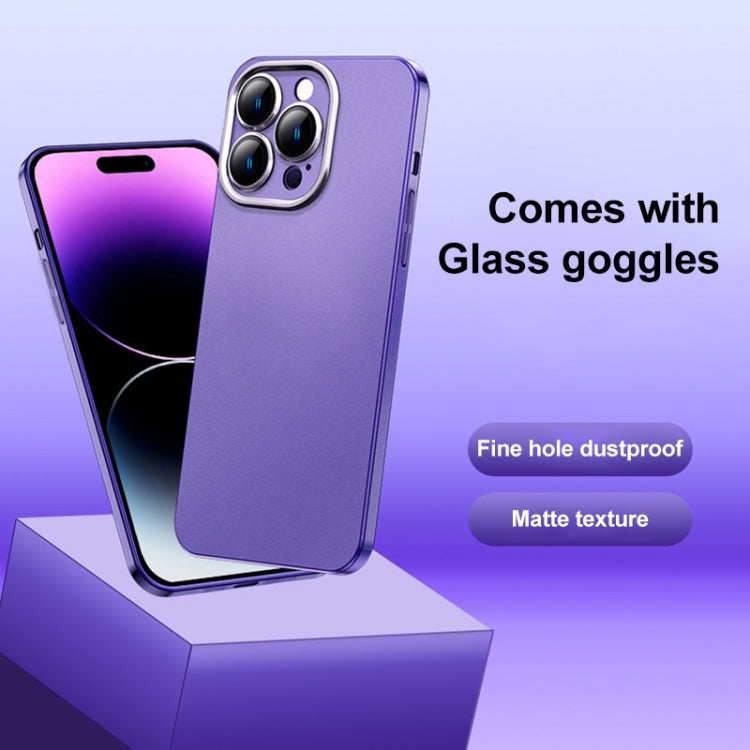 For iPhone 13 Pro Frosted Metal Material Phone Case with Lens Protection(Blue) - iPhone 13 Pro Cases by buy2fix | Online Shopping UK | buy2fix