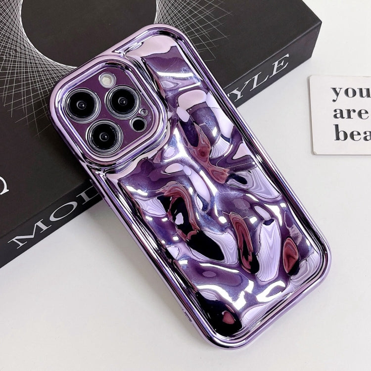 For iPhone 14 Pro Max Electroplating Meteorite Texture TPU Phone Case(Purple) - iPhone 14 Pro Max Cases by buy2fix | Online Shopping UK | buy2fix