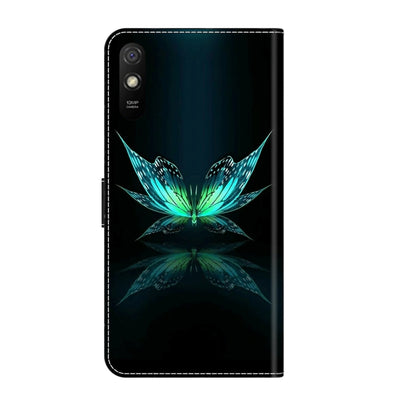 For Xiaomi Redmi 9A Crystal 3D Shockproof Protective Leather Phone Case(Reflection Dutterfly) - Xiaomi Cases by buy2fix | Online Shopping UK | buy2fix