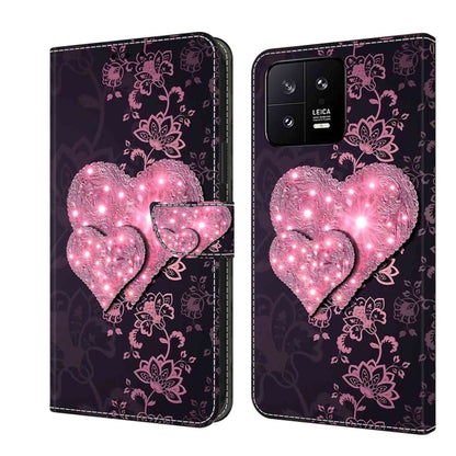 For Xiaomi 13 Crystal 3D Shockproof Protective Leather Phone Case(Lace Love) - 13 Cases by buy2fix | Online Shopping UK | buy2fix