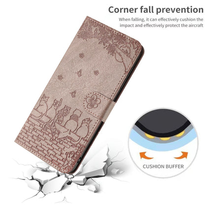 For Xiaomi Redmi Note 11 Pro 4G/5G Global Cat Embossing Pattern Leather Phone Case with Lanyard(Grey) - Redmi Note 11 Pro Case by buy2fix | Online Shopping UK | buy2fix